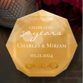 Gepersonaliseerde 50e Golden Jubileum Keepsake Gif Fotoblokken