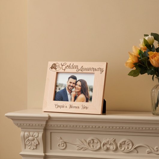 Gepersonaliseerde 50e Golden Wedding Jubileum Bell Gegraveerde Lijstjes