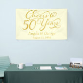 Gepersonaliseerde 50e gouden ivoor bruiloft Jubile Spandoek (Beurs)