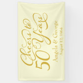 Gepersonaliseerde 50e gouden ivoor bruiloft Jubile Spandoek (Verticaal)