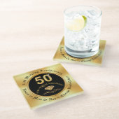 Gepersonaliseerde, 50e Jubileum cadeau-ideeën, Glazen Onderzetter (Schuin)