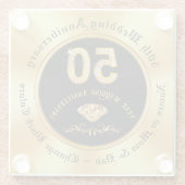 Gepersonaliseerde, 50e Jubileum cadeau-ideeën, Glazen Onderzetter (Achterkant)