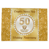 Gepersonaliseerde, 50e Jubileum Cadeaus, 4 Grootte Groot Cadeauzakje (Achterkant)