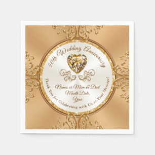 Gepersonaliseerde 50e Jubileum cocktailservetten Servet