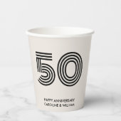 Gepersonaliseerde 50e Jubileum Decor Party Cups Papieren Bekers (Voorkant)
