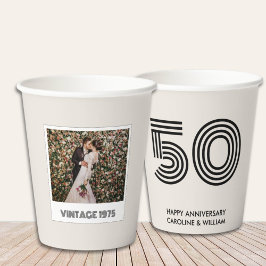 Gepersonaliseerde 50e Jubileum Decor Party Cups Papieren Bekers