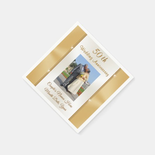 Gepersonaliseerde 50e Jubileum drankservetten Servet (Hoek)