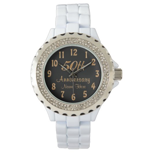 Gepersonaliseerde 50e Jubileum geschenken voor hem Horloge (Voorkant)
