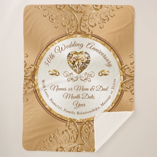 Gepersonaliseerde, 50e Jubileum Gooi Deken (Voorkant)