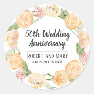Gepersonaliseerde 50e Jubileum Party Favor Seal Ronde Sticker
