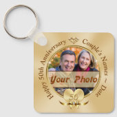 Gepersonaliseerde 50e Jubileum Party Favors, Sleutelhanger (Voorkant)