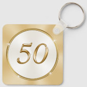 Gepersonaliseerde 50e Jubileum Party Favors, Sleutelhanger (Achterkant)