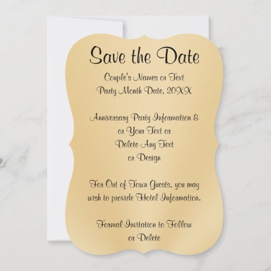 Gepersonaliseerde, 50e Jubileum Save the Date Card (Achterkant)