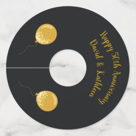 Gepersonaliseerde 50e Jubileum wijnglas Labels