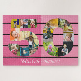 Gepersonaliseerde 50e verjaardag 14 Foto Collage P Legpuzzel