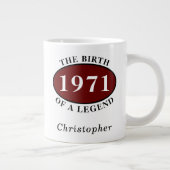 Gepersonaliseerde 50e verjaardag 1971 geboorte van grote koffiekop (Rechts)