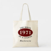 Gepersonaliseerde 50e verjaardag 1971 geboorte van tote bag (Achterkant)