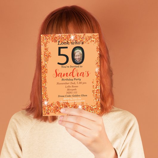 Gepersonaliseerde 50e verjaardag feestuitnodiging  kaart