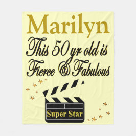 GEPERSONALISEERDE 50E VERJAARDAG FILM STAR BLANKET FLEECE DEKEN