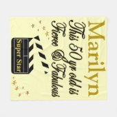 GEPERSONALISEERDE 50E VERJAARDAG FILM STAR BLANKET FLEECE DEKEN (Voorkant (Horizontaal))