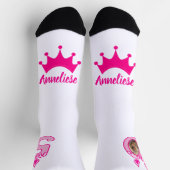 Gepersonaliseerde 50e verjaardag foto Crown Pink Sokken (Top)