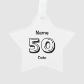 Gepersonaliseerde 50e verjaardag gag Gift Black Wh Ornament (achterkant)