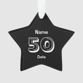 Gepersonaliseerde 50e verjaardag gag Gift Black Wh Ornament