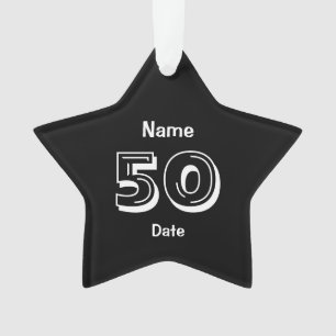 Gepersonaliseerde 50e verjaardag gag Gift Black Wh Ornament