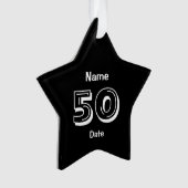 Gepersonaliseerde 50e verjaardag gag Gift Black Wh Ornament (voorkant)