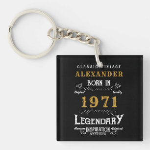 Gepersonaliseerde 50e verjaardag Geboren in 1971 Z Sleutelhanger