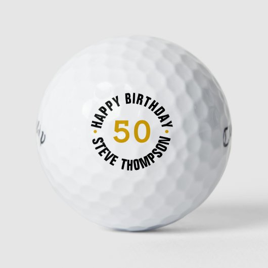 Gepersonaliseerde 50e verjaardag golfballen (Voorkant)