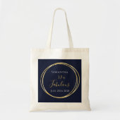 Gepersonaliseerde 50e verjaardag Navy Gold Tote Bag (Voorkant)