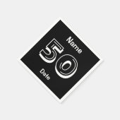 Gepersonaliseerde 50e verjaardag van de Zwarte Par Servet (Hoek)