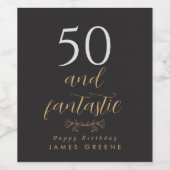 Gepersonaliseerde 50e verjaardag wijnlabels wijn etiket (Enkel label)
