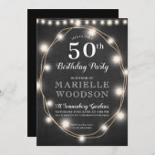 Gepersonaliseerde 50e verjaardag zwart-wit kaart (Voorkant / Achterkant)