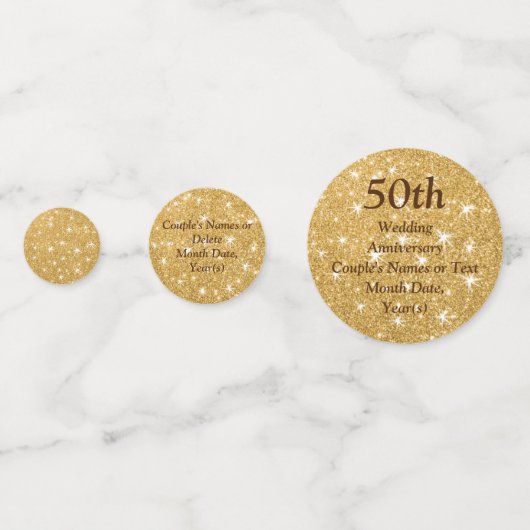 Gepersonaliseerde 50ste bruiloft Jubileum Confetti (Voorkanten)