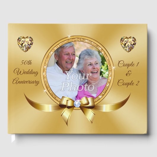 Gepersonaliseerde 50ste bruiloft Jubileum Gastenboek (Voorkant)