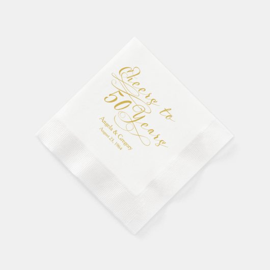 Gepersonaliseerde 50ste bruiloft Jubileum Gold Che Servetten (Hoek)