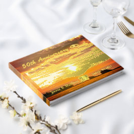Gepersonaliseerde 50ste bruiloft Jubileum Gold Fol Gastenboek