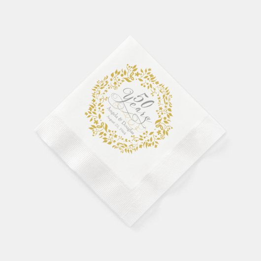 Gepersonaliseerde 50ste bruiloft Jubileum gouden k Servetten (Hoek)
