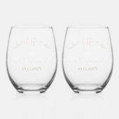 Gepersonaliseerde 50ste Jubileum Keepsake Custom G Wijnglas Zonder Voet (Achterkant)