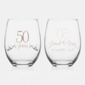 Gepersonaliseerde 50ste Jubileum Keepsake Custom G Wijnglas Zonder Voet (Voorkant)