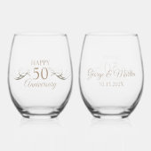 Gepersonaliseerde 50ste Jubileum Keepsake Custom G Wijnglas Zonder Voet (Voorkant)