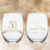 Gepersonaliseerde 50ste Jubileum Keepsake Custom G Wijnglas Zonder Voet