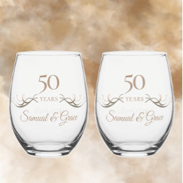 Gepersonaliseerde 50ste Jubileum Keepsake Custom G Wijnglas Zonder Voet