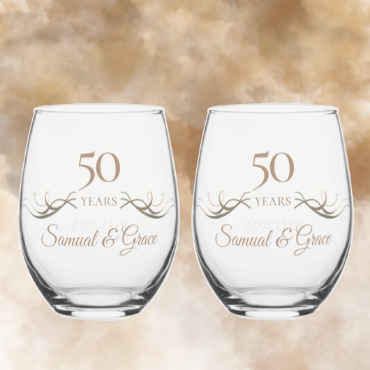 Gepersonaliseerde 50ste Jubileum Keepsake Custom G Wijnglas Zonder Voet