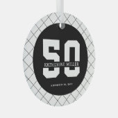 Gepersonaliseerde 50ste verjaardag Modern en Elega Glas Ornament (Voorkant Rechts)