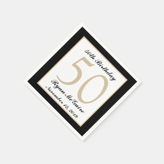 Gepersonaliseerde 50ste verjaardag partij servette servet (Hoek)