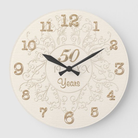 Gepersonaliseerde 50ste weddenschap Jubileum cadea Grote Klok (Voorkant)