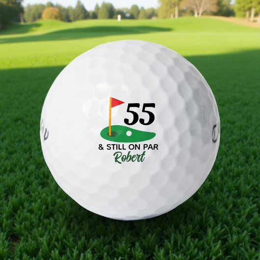 Gepersonaliseerde 55e verjaardag cadeau voor golfe golfballen